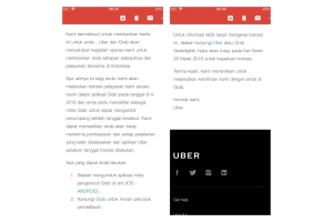 Uber Telah Resmi Umumkan Penyerahan Bisnisnya ke Grab Lewat Gmail