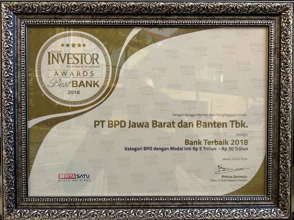 bank bjb Terpilih Bank Terbaik Tahun 2018 Versi Majalah Investor