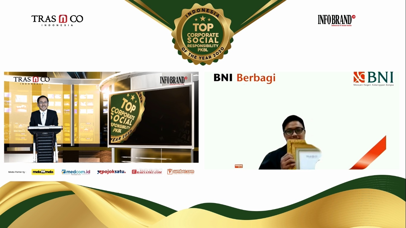 Salurkan Rp116,45 Miliar Dana Kemitraan, BNI Sabet Top CSR & PKBL of The Year 2020