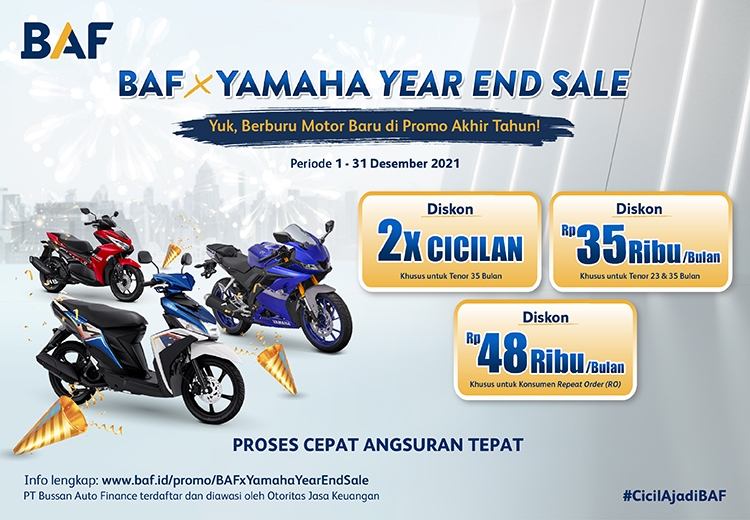 BAF Tawarkan Beragam Diskon Cicilan Motor Baru Yamaha di Akhir Tahun