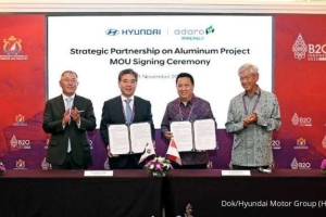 Hyundai Motor Co & PT Adaro Minerals Indonesia,Tbk Tandatangani MoU Amankan Aluminium