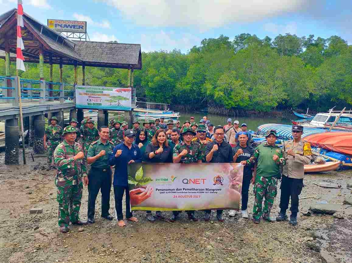 QNET – Kodim 1611 Badung Lanjutkan Pelestarian Hutan Mangrove di Bali