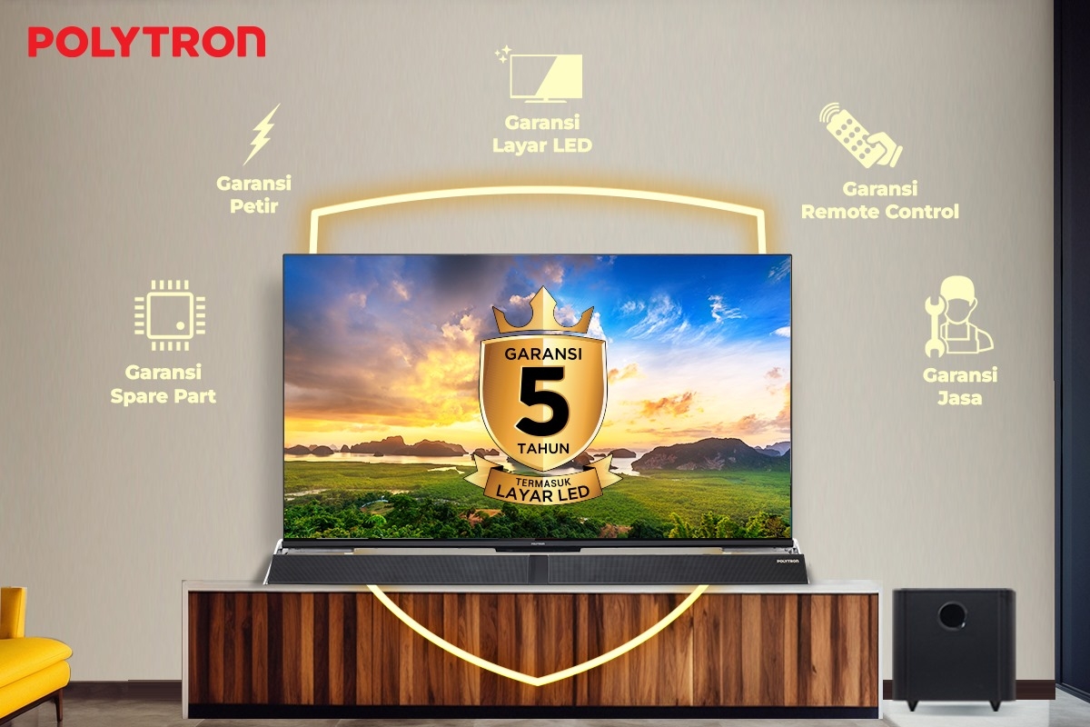 Jaga Kualitas-Kenyamanan Pelanggan, POLYTRON LED TV Bergaransi 5 Tahun