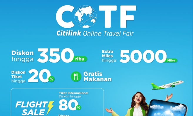 Dukung Gerakan BBWI, BRI-Citilink Gelar Online Travel Fair