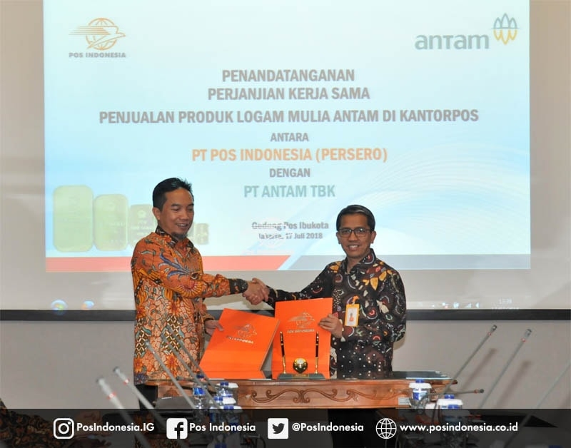 ANTAM dan POS INDONESIA Melanjutkan Kerjasama Penjualan Emas