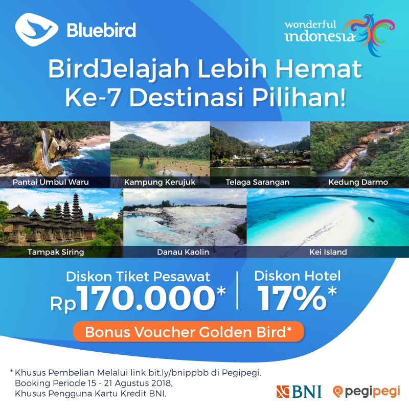 Semarakkan HUT RI ke-73, Blue Bird Hadirkan Paket Spesial dalam Jelajahi Tujuh Destinasi Wisata Indonesia