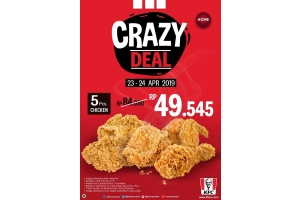 Buruan Serbu! 2 Hari Ini Ada Promo Crazy Deal KFC