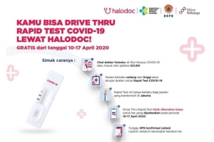 Halodoc dan Gojek Sediakan Rapid Test Covid-19 Drive Thru Gratis Bersama RS Mitra Keluarga