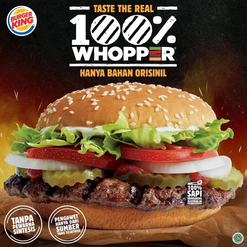 Burger King Luncurkan Whopper Baru dengan Bahan-bahan Autentik