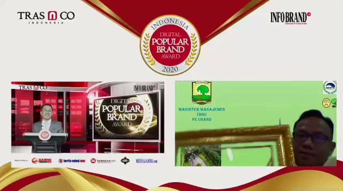 Magister Manajemen Universitas Andalas Raih Indonesia Digital Popular Brand Award 2020