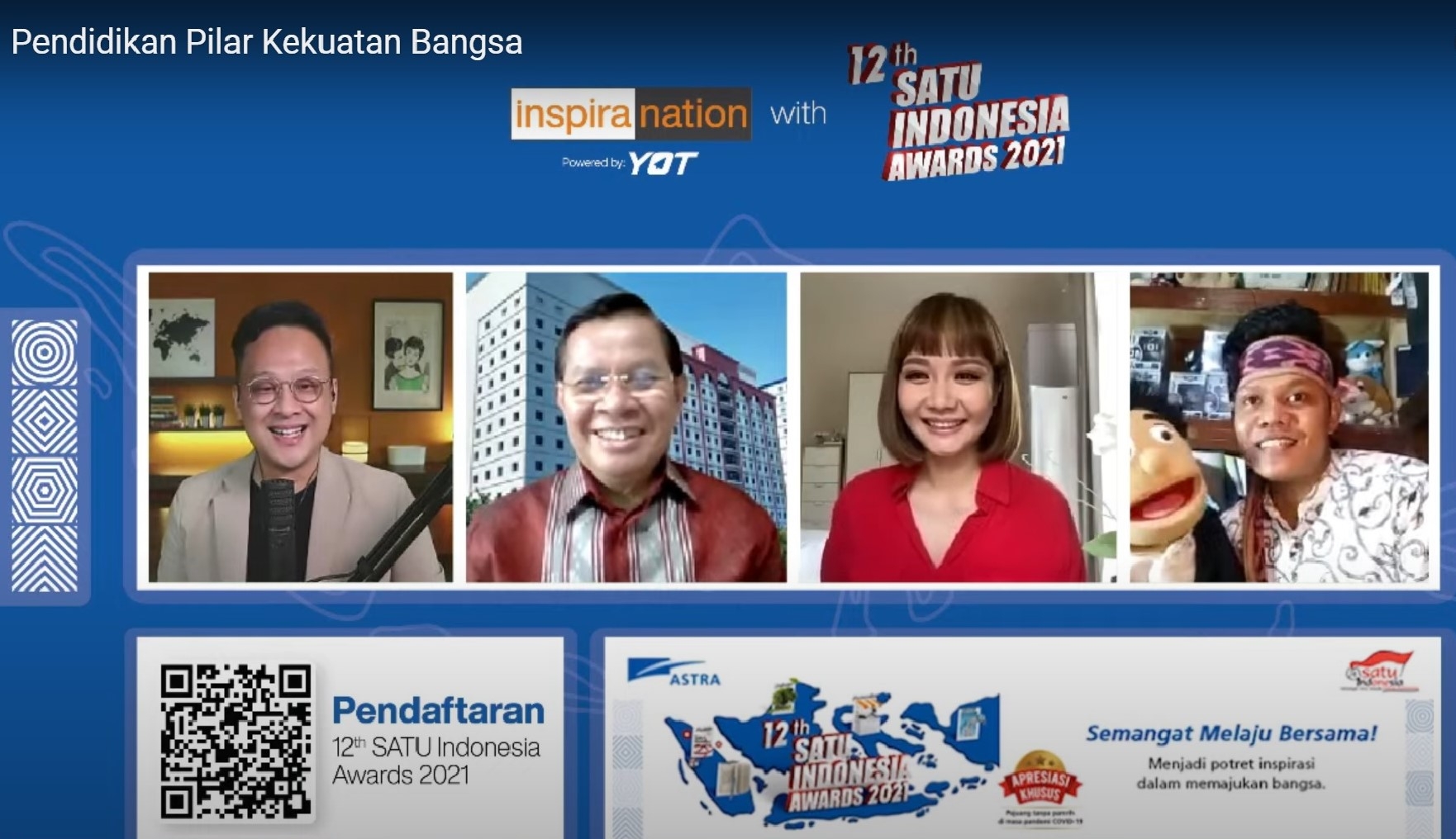 Penerima SATU Indonesia Awards 2020 Bidang Pendidikan Eklin Amtor de Fretes (kanan) “Pendongeng Kreatif untuk Anak Maluku”.