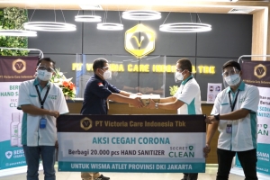Victoria Care Indonesia Salurkan 20.000 Botol Hand Sanitizer Secret Clean ke Wisma Atlet