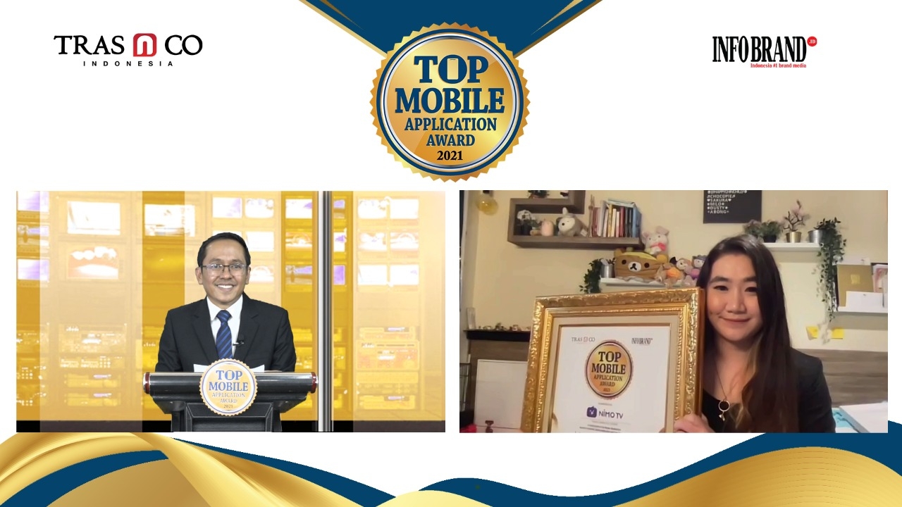 Di Unduh 950 Ribu Pengguna, Nimo TV Sabet Penghargaan Top Mobile Application Award 2021