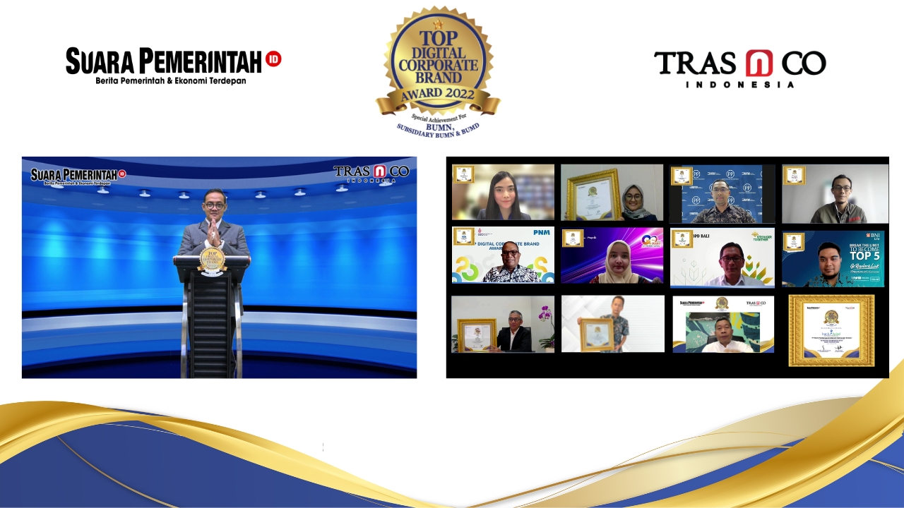 SuaraPemerintah.ID dan TRAS N CO Indonesia Sukses Menggelar Top Digital Corporate Brand Award 2022