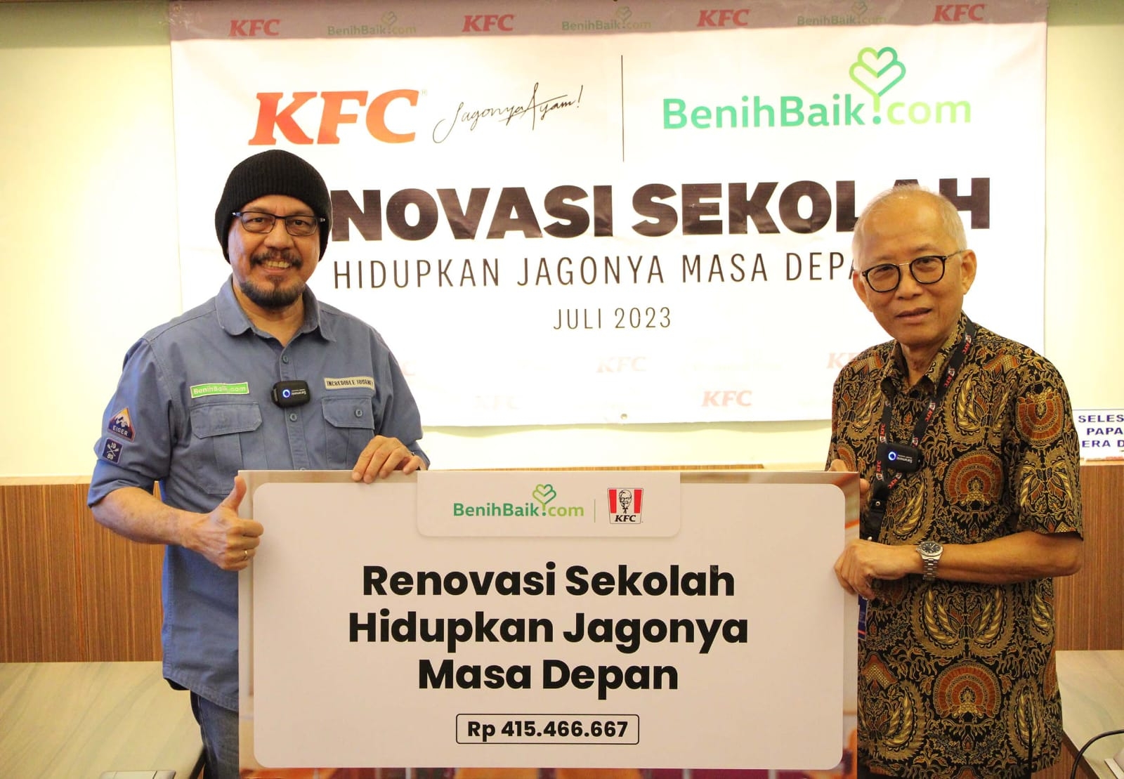 KFC Gandeng Yayasan Benih Baik Berikan Donasi untuk  Renovasi SD Banjarwangi, Tasikmalaya
