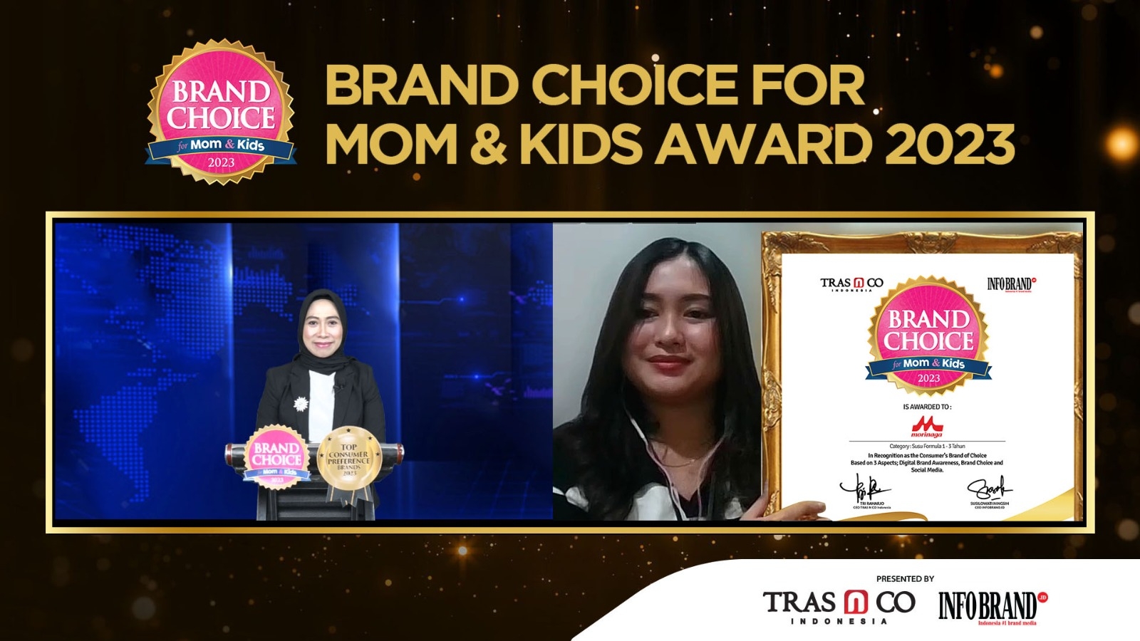 Dipercaya Para Bunda dalam Dampingi Tumbuh Kembang Anak, Morinaga Child Kid Sabet Brand Choice Award for Mom & Kids 2023